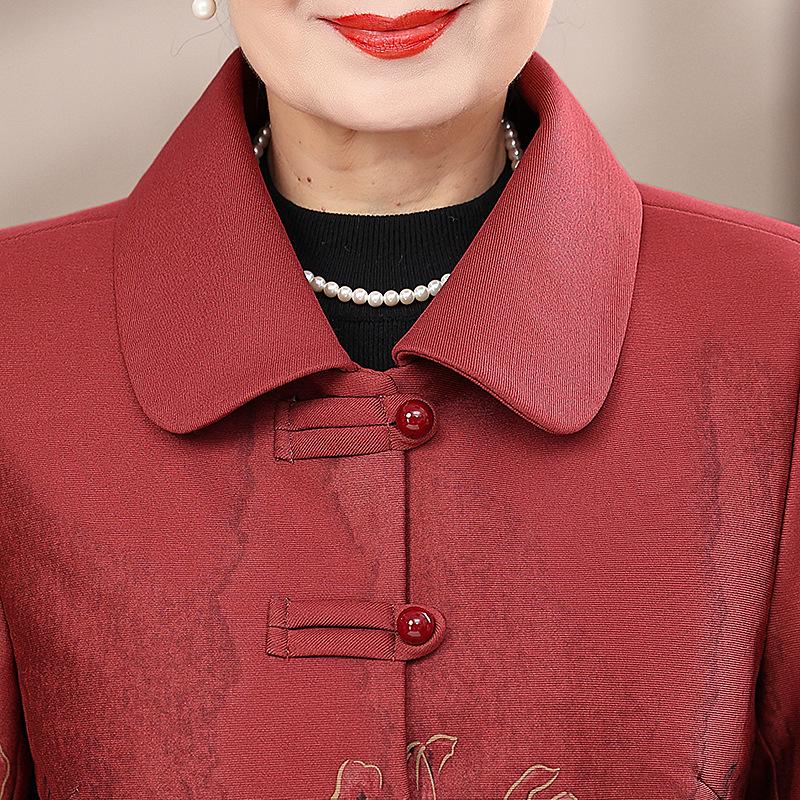 Spring & Autumn Floral Coat for Middle-Aged & Elderly Women