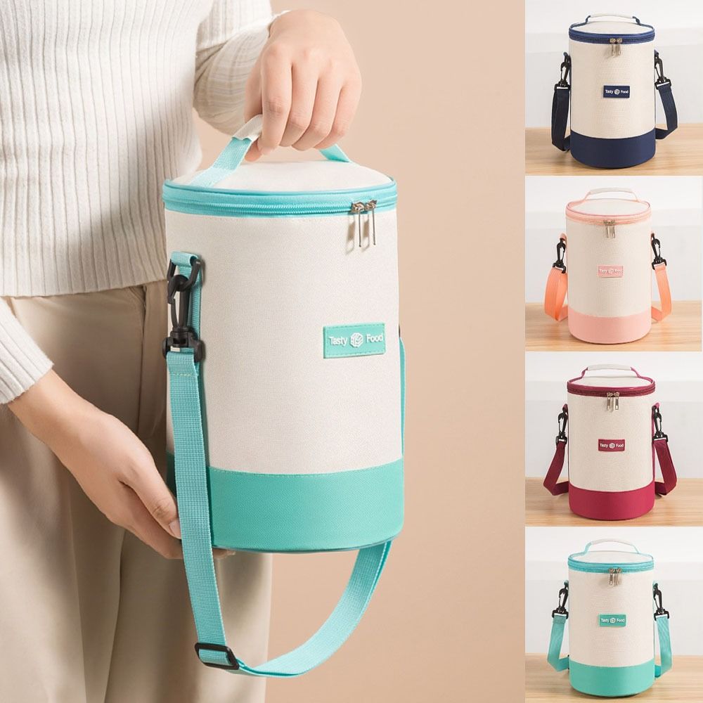 Portable Insulated Cooler Bag with Adjustable Shoulder Strap Picnic Dinner Container Lunch Bag