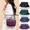 Women Casual Shoulder Bag Multi Pocket Oxford Crossbody Fashion Handbag for Shopping and Commuting