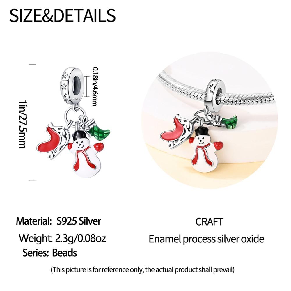 Charm Bead Charms copper Snowman sled socks Pendant Bead Charms Compatible With Charm Bead Charms Plata Authentic Bracelets Bead Charms Women Jeweller