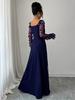 French Retro See-through Long Sleeve Evening Dress (2026)