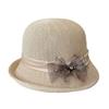New handmade bow decoration crimped sun hat women's elegant top hat spring and summer light sun hat