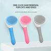 Automatic Hair Release Pet Grooming Brush Blue Two-Tone Ergonomic Handle Anti-Scratch Steel Pin Brush for Long Short Haired Pets