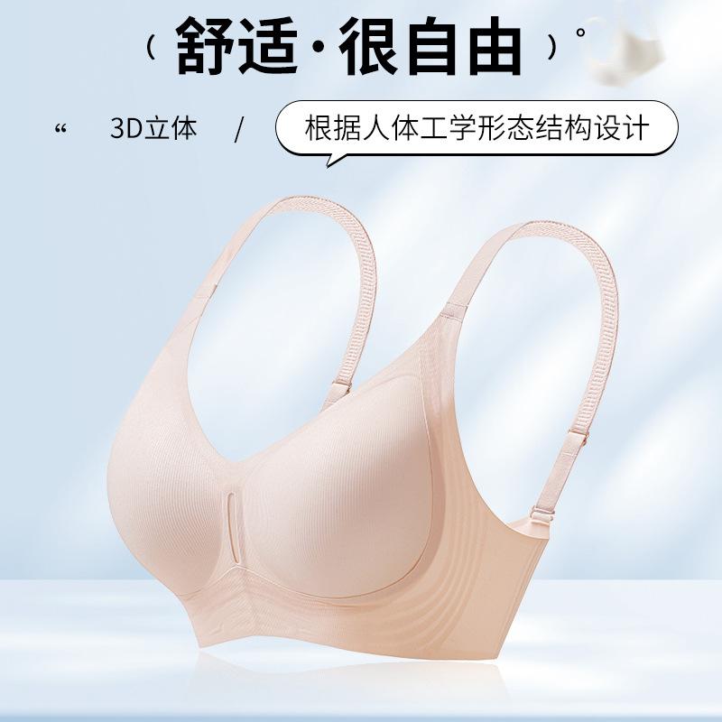 Traceless Lift Underwear Women's Thin Big Breasts Show Small Gathering, Comfortable and Breathable Anti-sagging Jelly Soft Support Bra
