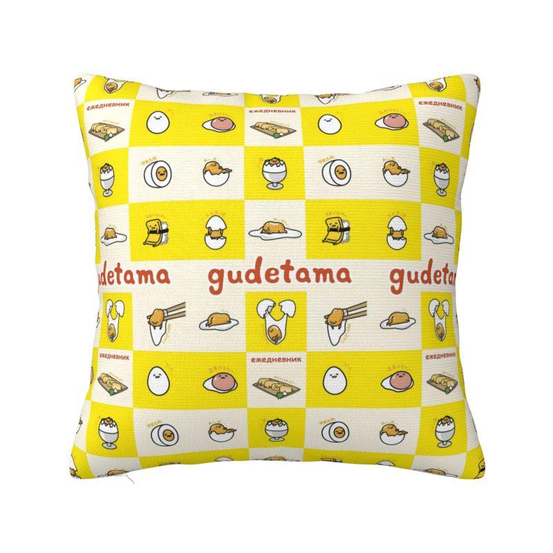 Aangepaste Anime Gudetama Cartoon Kussenhoes 40x40cm Zacht Luxe Sierkussen Woonkamer Decoratie