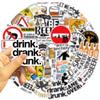50 Cartoon Funny Beer Stickers Decorate Notebook Suitcase DIY Waterproof Stickers