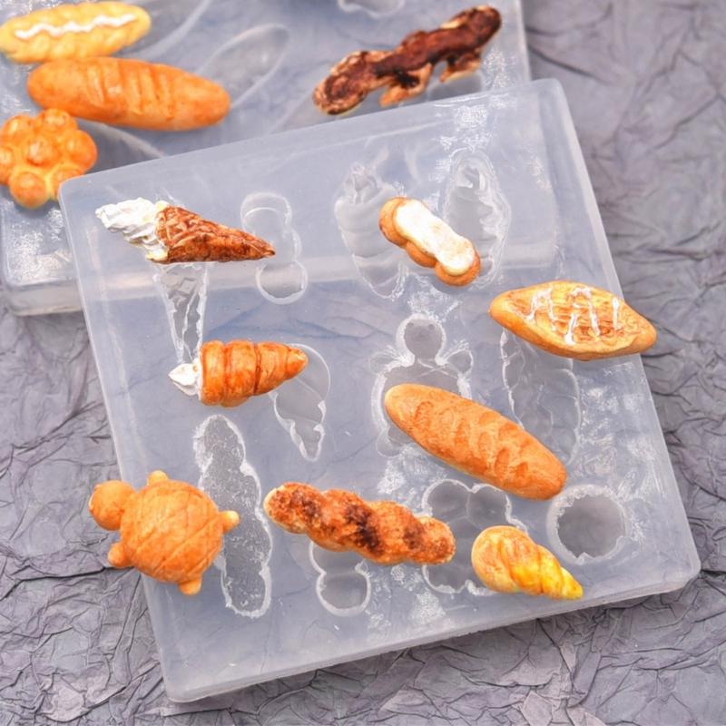 Mini Bread Silicone Molds Resin Casting Molds for Food Toy Bread Candy Chocolate Jewellery Accessories Making