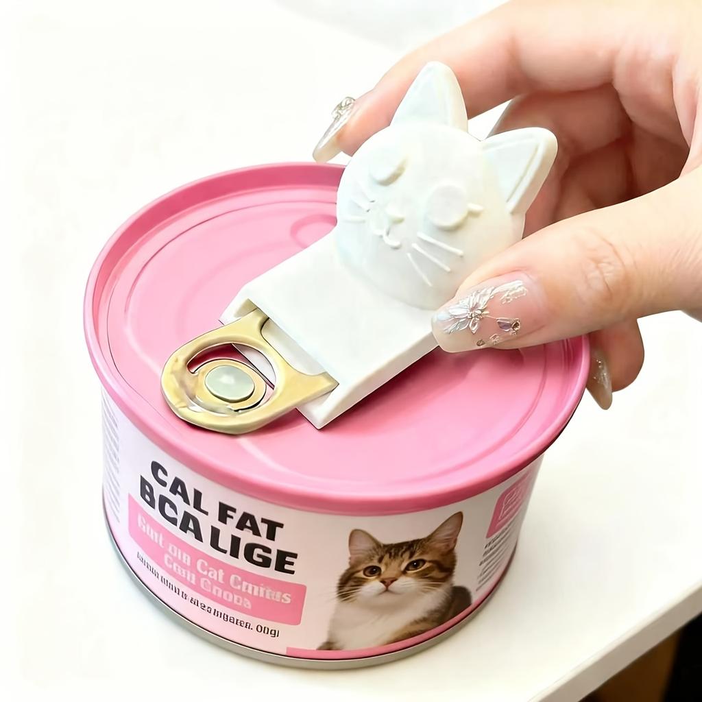 Cute Cat Bottle Opener Novelty Beer Bottle Opener Silicone Non-slip Can Opener Cute Kitchen Gadgets Suitable for Beer and Soda White Cat