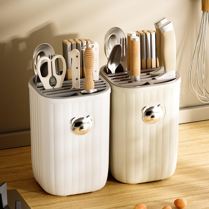 Porte-outils multifonctionnel pour cuisine avec compartiments pour ustensiles Boîte de rangement gain de place pour cuisine