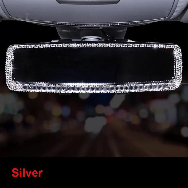 Bling Car Mirror Accessories for Women Men Rhinestone Car Rear View Mirror Crystal Diamond Rear View Mirror Cover Car