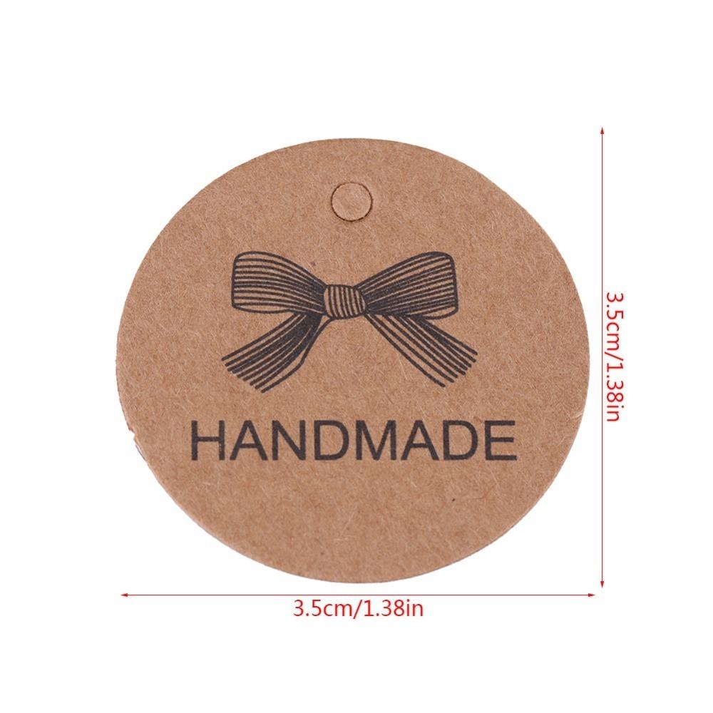 100pcs With String Gift Tags Brown Kraft Paper Tags Price Tag Handmade Hang Label  Home Made Crafts