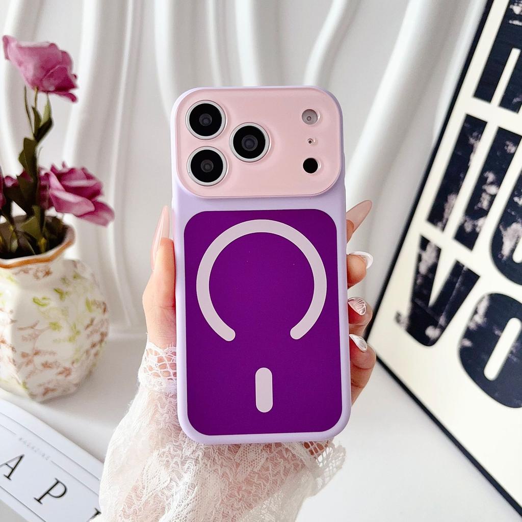 Applicable to iPhone11PROMAX dopamine mobile phone case, contrasting colors, colorful magnetic suction, Apple 11 two-color protective case