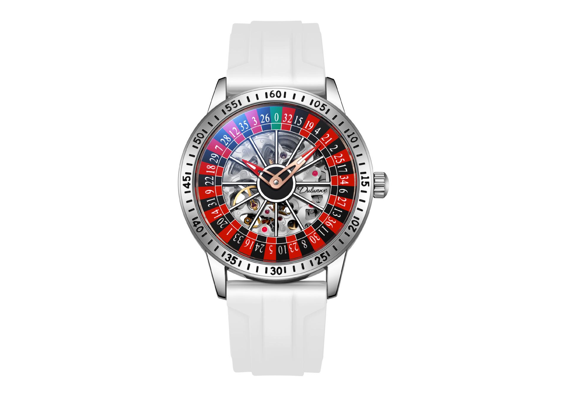 Durenwei Herren-Automatik-Armbanduhr mit drehbarem Russisch Roulette-Spielmerkmal gray