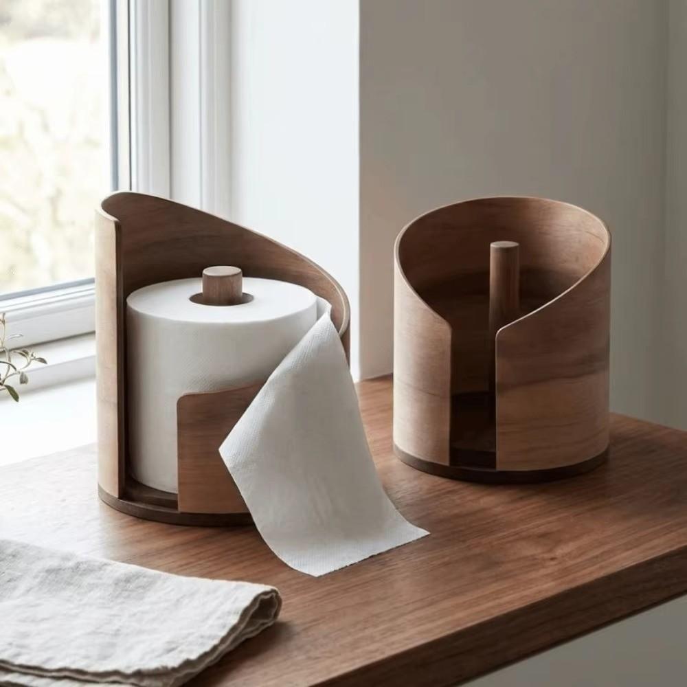 Großer Papierrollenhalter Holz-Rollenabroller Minimalistischer Papierhandtuchhalter Für Tischplatte