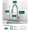 Kitchen Faucet with Pull Down Sprayer, Brushed Nickel High Arc Single Handle Kitchen Sink Faucet for Pot Filler, Stainless Steel Commercial Modern Rv