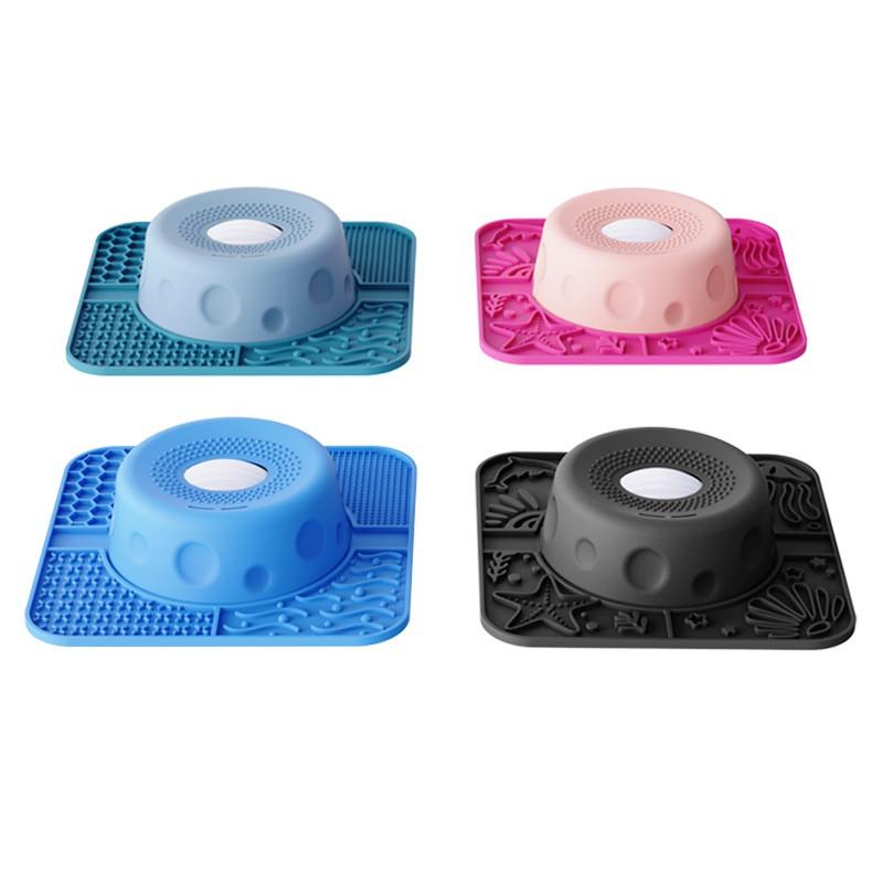 Large Capacity Silicone Slow Feeder Bowl With Suction Base Dogs Cats Non-Slip Anti-Splash Lick Mat