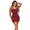 Women's sparkling sleeveless sexy suspender slim short dress