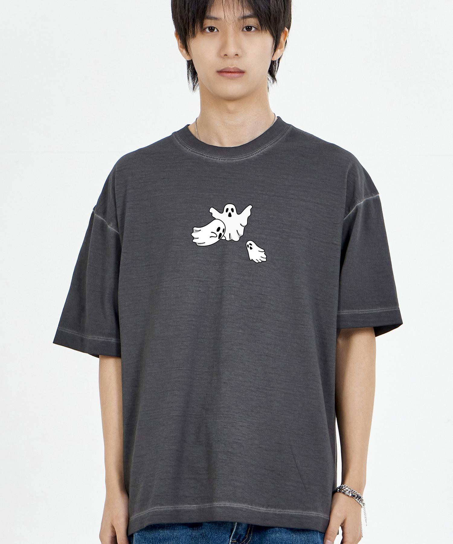 Biel Monster Ghost Pigment Short Sleeve T-Shirt Charcoal M