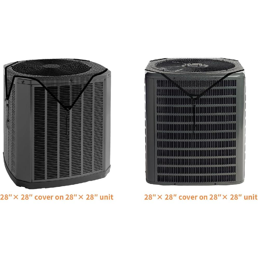 28"x28" Air Conditioner Cover AC Unit Top Mesh Cover for Outside Unit with Bungee Cords, Leaf Guard Mesh Air Conditioner Cover