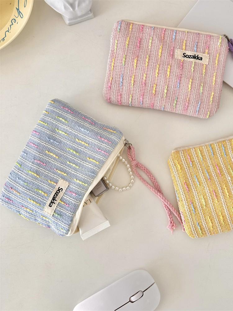 Cute Small Cosmetic Bag for Student - Portable Makeup, Lipstick, and Earphone Storage