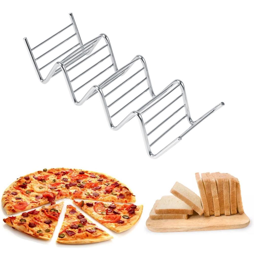1Pc Practical Taco Holder 4 Wave Shape Stainless Steel Food Rack Hard Shells Kitchen Tools