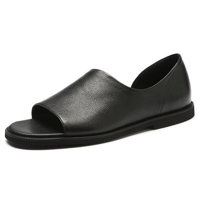 Mode Herren Sandalen Sommer Neu Designer Kuhleder Strandschuhe Männlich Mode Lässig Schwarz Römischer Stil Sandalen Schuhe Mann