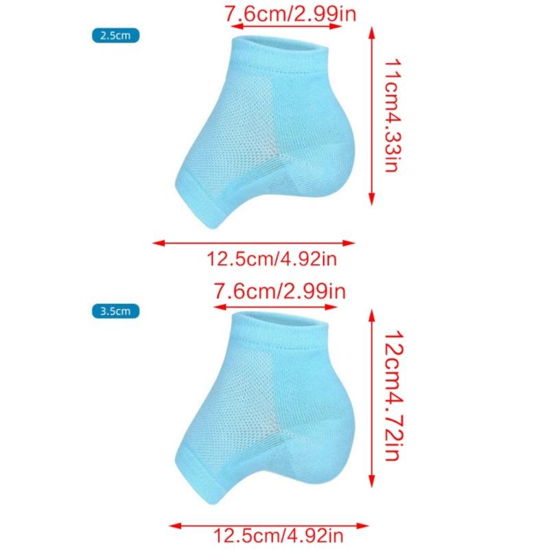 Unisex Height Increase Socks Thickened Invisible Silicone Shoe Lift Heel Pads Anti-Slip Open Toe Socks Shoe Accessories