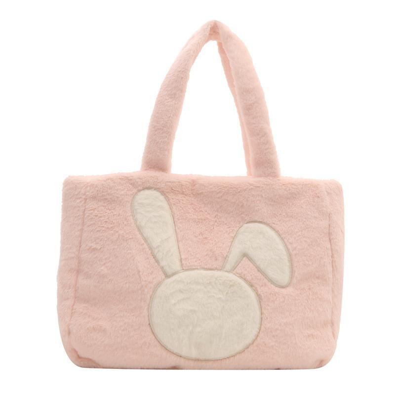 Large Capacity Plush Tote Bag Women Winter New Street Fashion Shoulder Bag