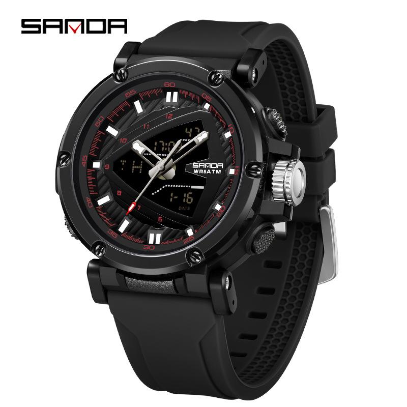 Sanda Youth Multi-functional Sports Watch - Trendy, Luminous, and Alarm Clock Features for Students.