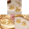 Ginkgo Leaf Earrings For Women Stainless Steel Elegant Jewelry Gift