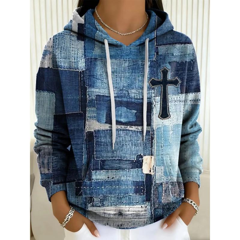 Lässiger Kapuzenpullover Damen Oberteile Frühling Herbst Mode 3D Digitaldruck Langarm Kapuzenpullover & Sweatshirts