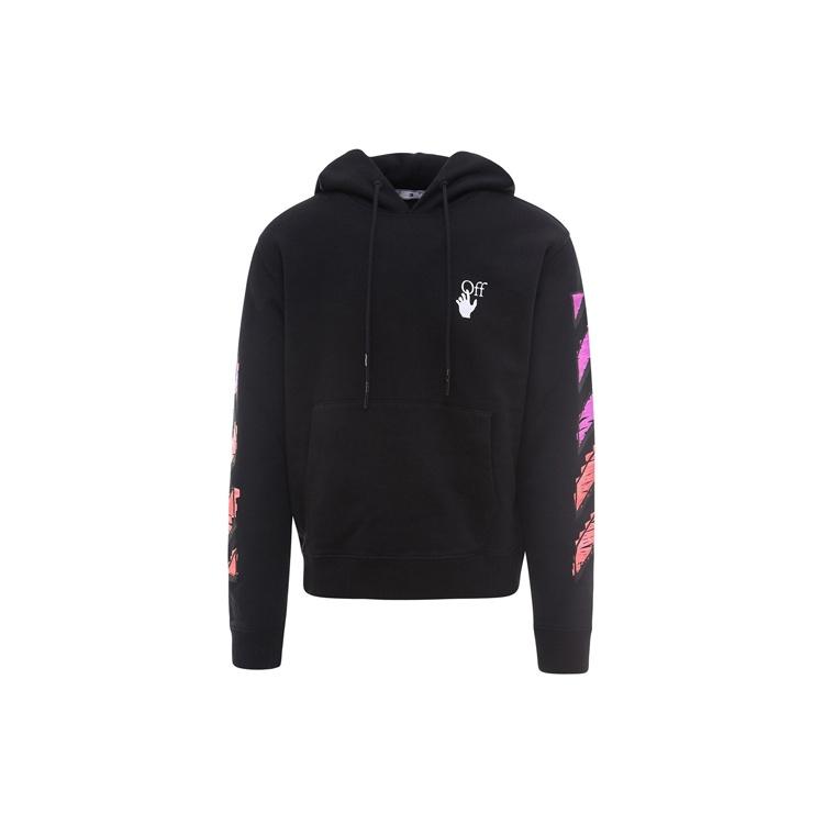 Homme Off-White SS21 Impression Logo Manches Longues Coupe Ample 'Noir Fuchsia' OMBB034R21FLE0031032