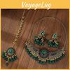 Geometrisches Braut-Kopfschmuck-Set Mit Metall-Ohrringen Und Halskette Für Frauen