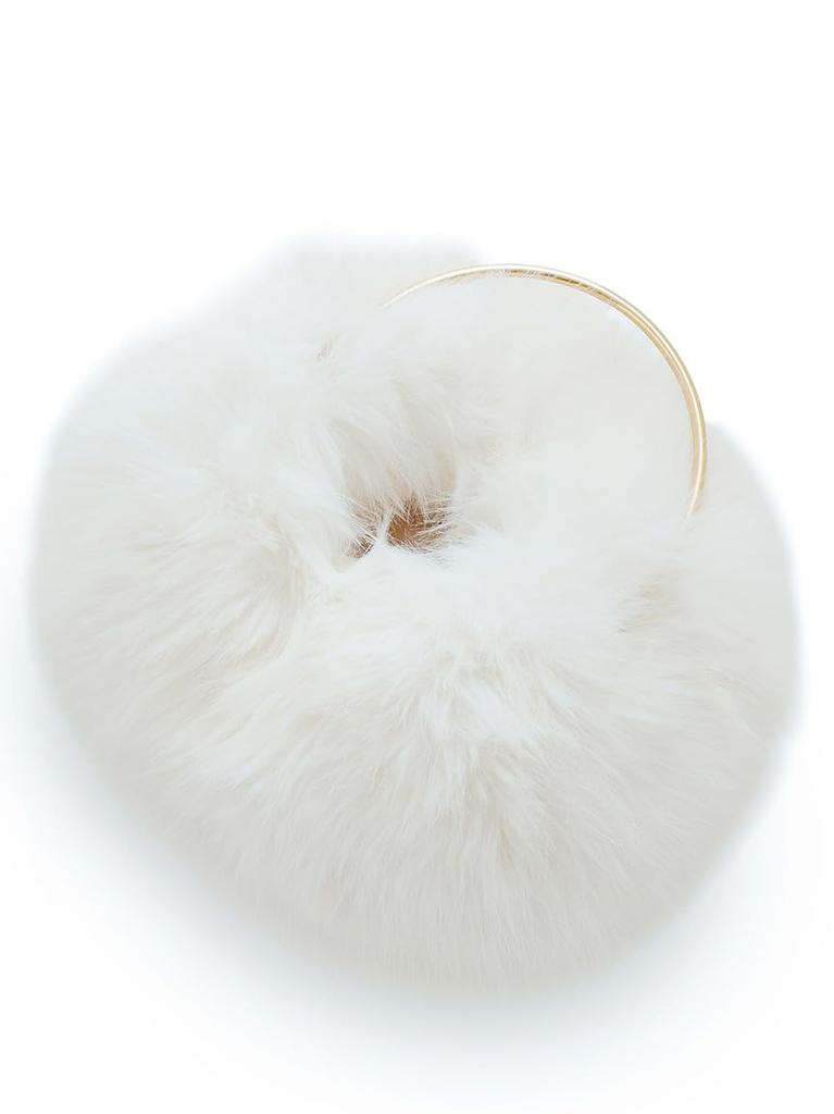 Selford Faux Fur Metal Handle Round Bag CWGB254501 IVR Women's