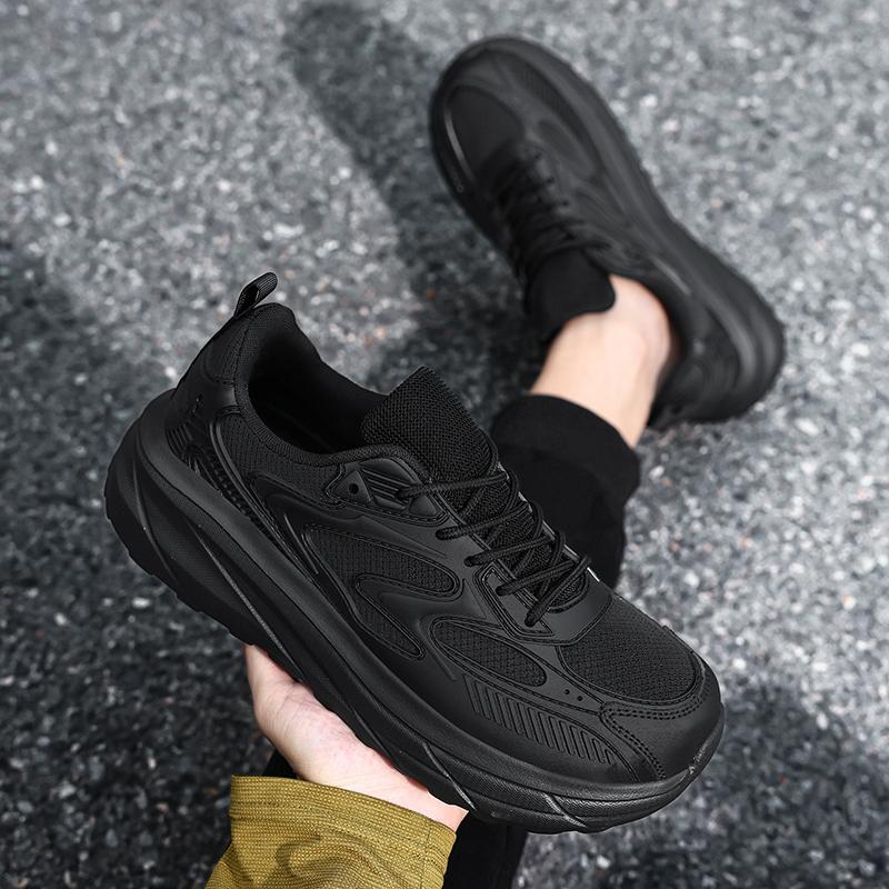 Men Elevator Platform Skateboarding Shoes Casual Wide Head Walking Shoes Black Running Sneakers Sport Shoes Large Size