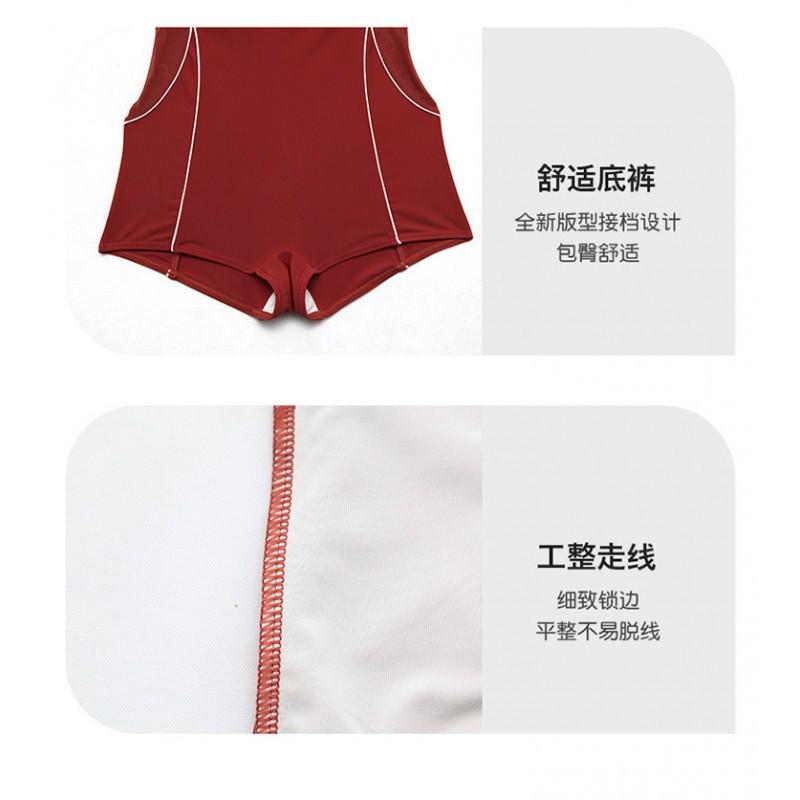 Racing Swimsuit Women's One-piece Conservative Boxer Cover Belly To Show Slimming Sexy Swimming Pool Sports Hot
