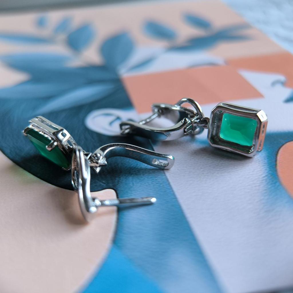 Серебряные серьги с натуральным агатом 3.688ct (2189770)