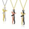 Gold-Plated Silver Hug Pendant Necklace for Couples - European & American Style