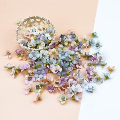 50PCS 2CM Multicolor Daisy Head Mini Silk Artificial Flowers Wall for Crown Scrap Wedding Home Decor DIY Garland Headdress