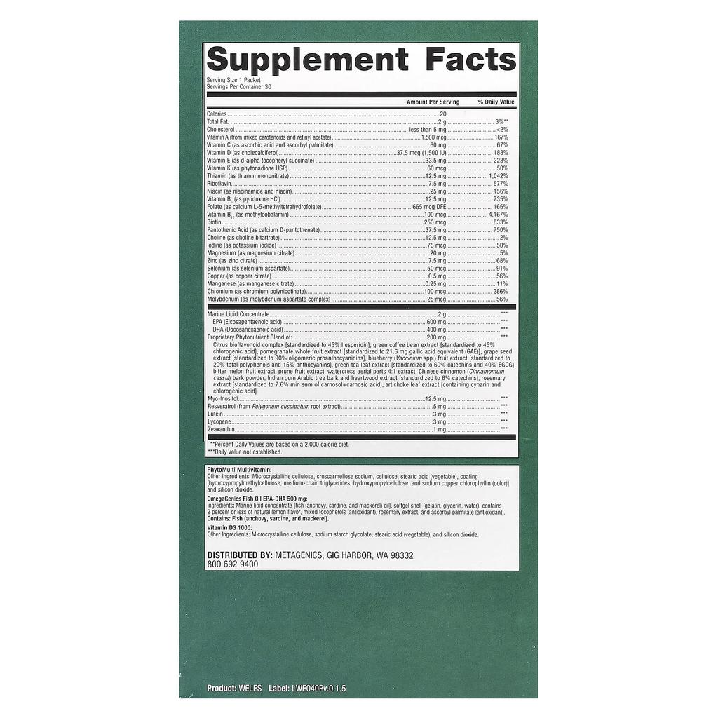 Wellness Essentials® Daily Pack, 30 Packs