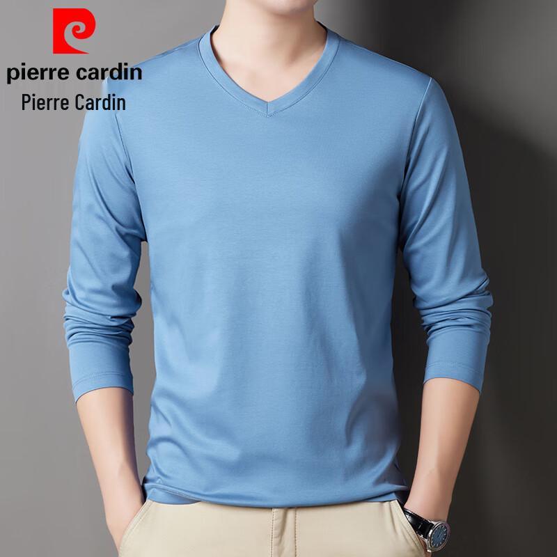 Pierre Cardin Men's Mercerized Cotton V-Neck Long Sleeve T-Shirt