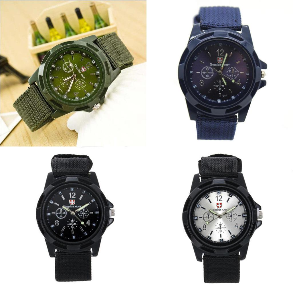 Men's Watch With Sport Military Analog Design And Durable Nylon Strap Ideal Gift