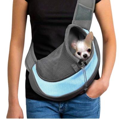 Dotcom Prime Pet Sling Carrier for Dogs and Cats, Diagonal Shoulder Bag, Light Blue, Large