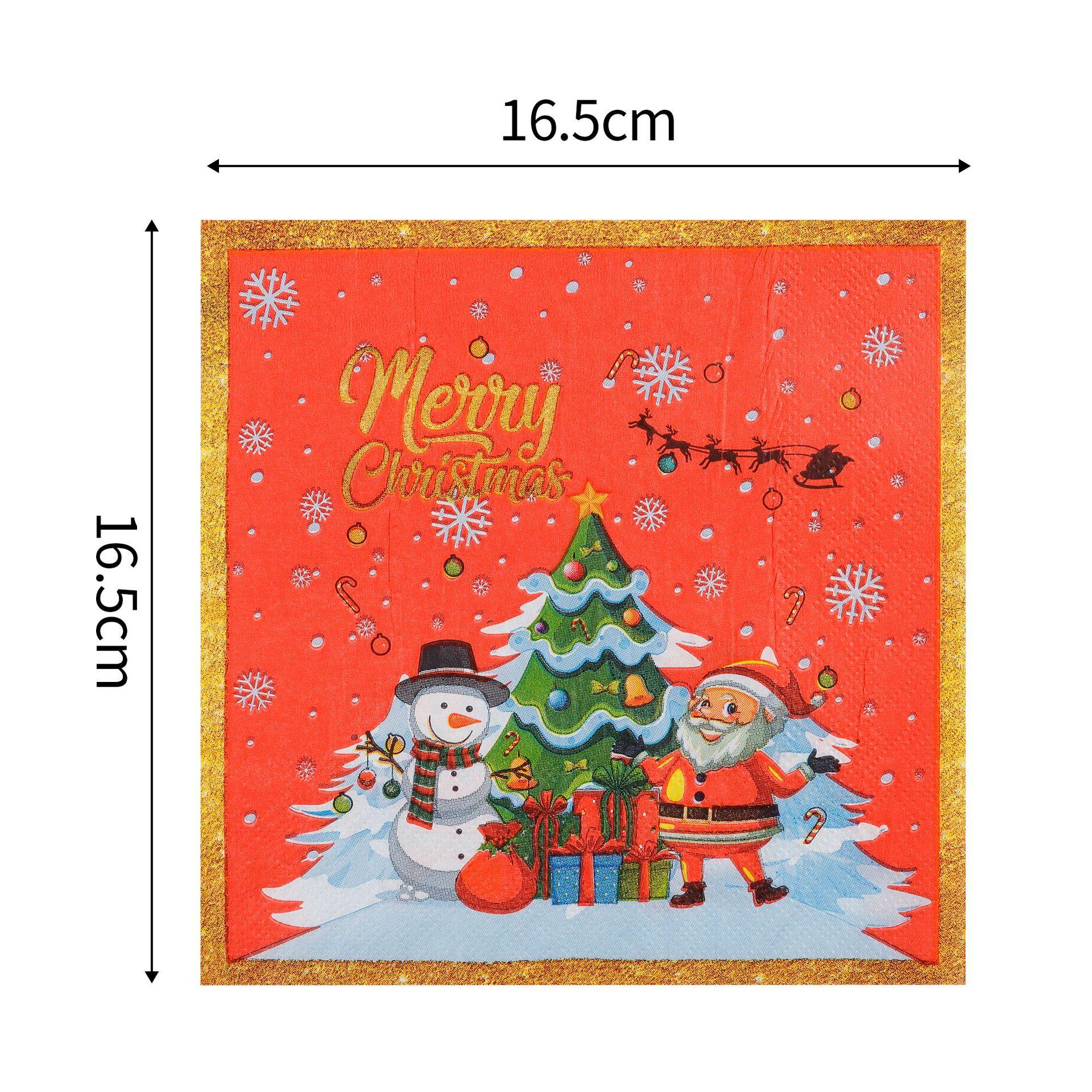 

20 шт./упак. 33*33 см 2-слойные одноразовые салфетки для вечеринок с рождественским узором