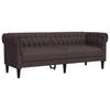 Vidaxl Sofa Chesterfield, Trzyosobowa, Ciemnobrązowa, Obita Tkaniną
