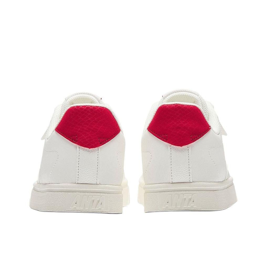 Anta Versatile Simple Classic Non-Slip Lightweight Low-Top Skate Shoes Men Sneakers White Red 112448015R-1