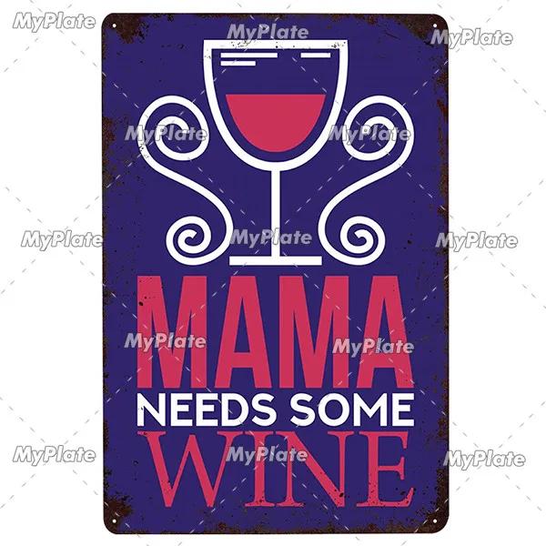 WINE Metal Sign Vintage Plaque Tin Sign Plate Wall Decor For Bar Club Man Cave Wine Kiln Art Painting Alcohol Poster