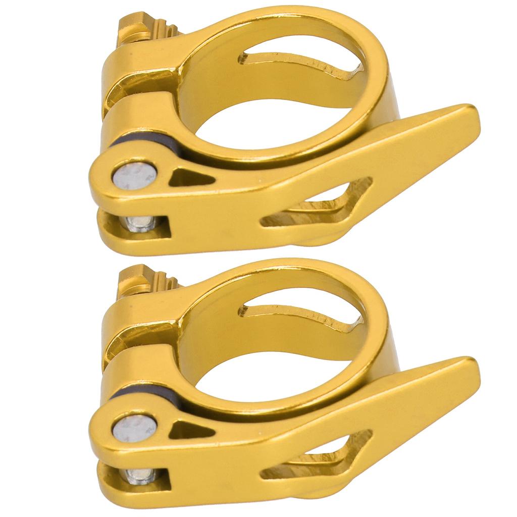 2Pcs 34.9MM Mountain Road Bike Quick Release Seat Post Clamp Tube Clip Accessory(d"or )