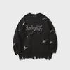 YWFG Men's Retro Letter Raw Edge Sweater - 2024 Autumn/Winter, Loose Fit, Versatile, Round Neck, Long-Sleeved Knit, Unisex.
