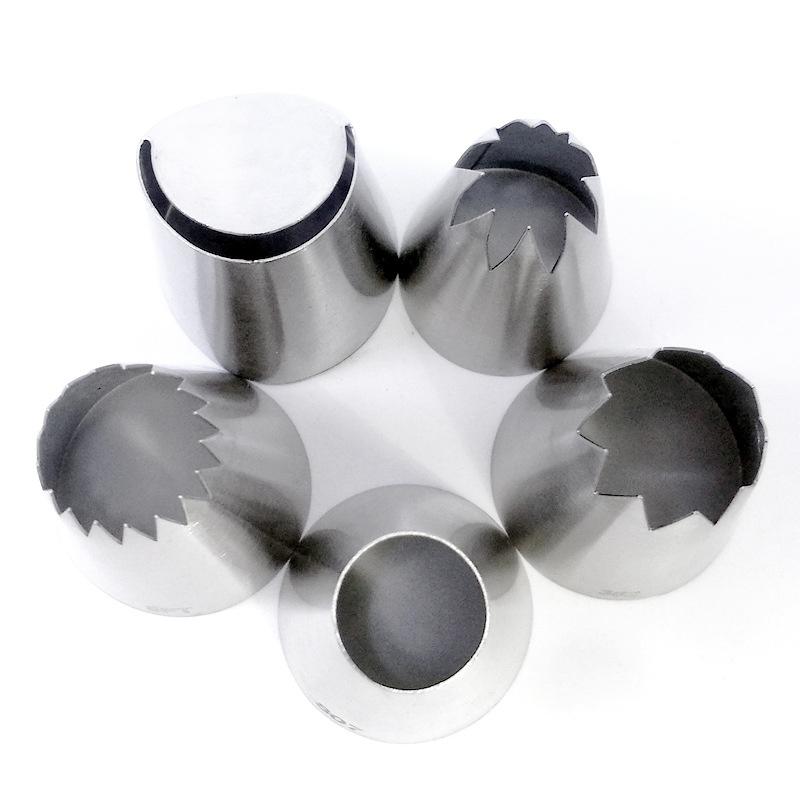 5pcs Large Metal Cake Cream Decoration Tips Set Pastry Tools Stainless Steel Piping Icing Nozzle Cupcake Head Dessert Decorators.